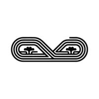 Abstract Mbius Loop with Floral Accents Minimalist vector
