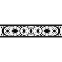 Celestial Border Stylized Crescent Moons Starburst Ornamentation vector