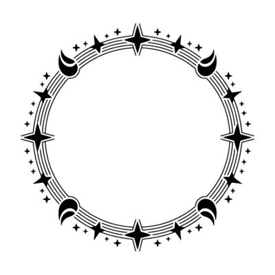 Celestial Circle Minimalist Moon Star Frame