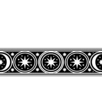 Celestial Border Stylized Moon Star Motif, Pattern vector