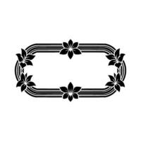 Art Deco Floral Frame, Elegant Border, Composition vector
