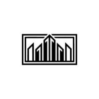 Geometric Cityscape Emblem, Minimalist vector