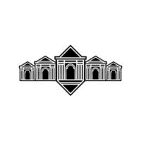 Architectural Row, Minimalist Emblem, Classical Revival vector