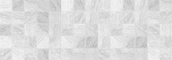 horizontal elegant white tiled stone texture for pattern and background. photo