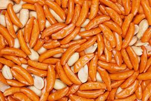 Japanese rice cracker with nuts for pattern photo