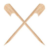 Two Bamboo skewers isolated on white photo