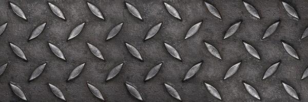 empty horizontal diamond plate steel for pattern and background photo