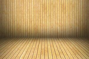 wooden wall and floor with shadow for pattern and design photo