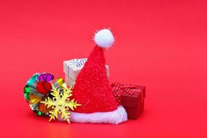merry christmas and happy new year decoration for pattern and background photo