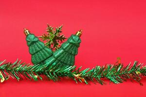 christmas tree with decoration for pattern and background photo