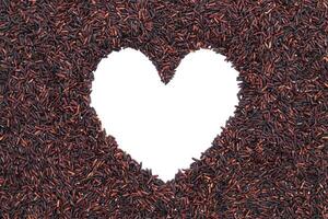 rice berry with heart shape for pattern and background photo