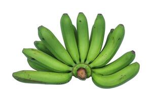 real green unripe cluster of banana isolated on white. photo