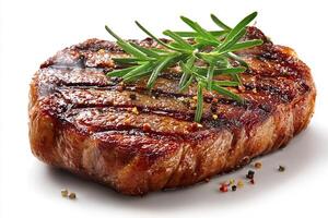 Crispy Crust Grilled Thick Steak Served Hot and Realistically Styled photo
