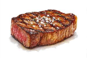 Realistic Thick Cut Grilled Steak with Crispy Seared Crust photo