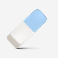 Blue and white eraser for school vector