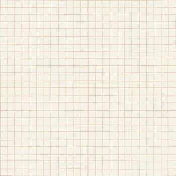 Seamless hand drawn grid pattern with beige lines on soft off white background in cottagecore style vector