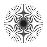 Circular lines simple element. Radial circle lines pattern. Symbol of Sun star rays flat icon. Design trendy sample. Spokes with radiating stripes. Abstract illusion geometric black shape. vector