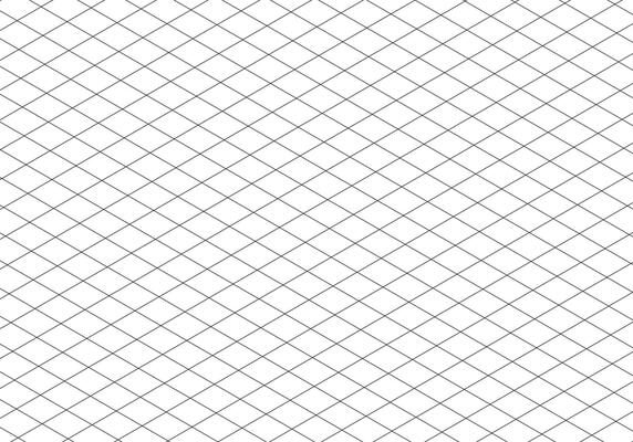 Isometric grid guide line. Notebook sheet blank. 3d perspective paper background. Typography template for making production for school. Squared grid paper. Mathematics cube pattern.