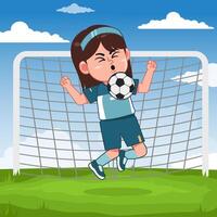Goalkeeper catching soccer ball vector