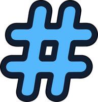Light Blue Hashtag Symbol Outline vector