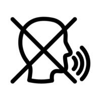 No spealing icon. Silence symbol. Editable stroke vector