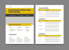 Standard Operating Procedure Template, Flyer Design, Statement Template Flyer vector