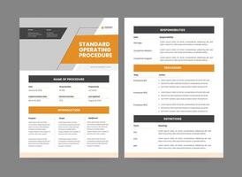 Standard Operating Procedure, Pamphlet Template, Standard Operating Procedure Flyer Design vector