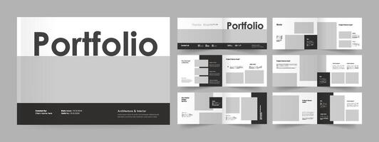 Landscape Portfolio. Architecture Portfolio. Modern Interior Portfolio Design vector