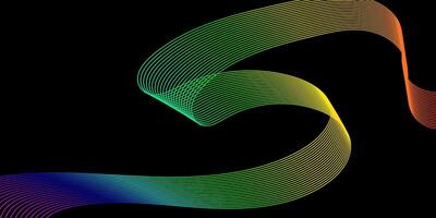 A rainbow colored wave on a black background vector