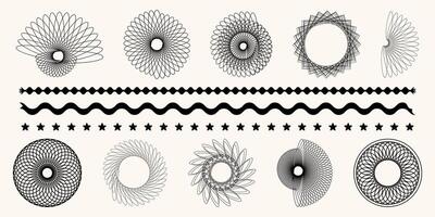 A set of different shapes and patterns vector