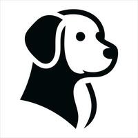 Simple black and white icon of a dog s head in profile vector