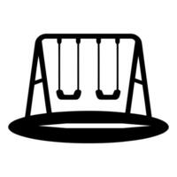 Simple black silhouette of a two seater swing set on a white background vector