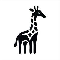 Stylized black giraffe silhouette with geometric pattern vector