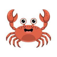 Cute cartoon crab with big eyes and open mouth on a white background vector