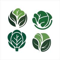 Abstract green leaf logos representing nature and growth vector