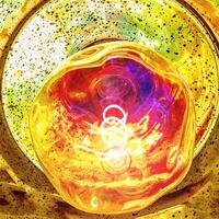 Luminescent Lamp. Abstract Colorful Background Freezelight Curves photo