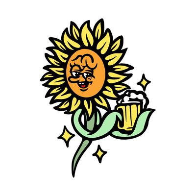 SUN FLOWER CARTOON CHARACTER