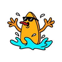 SURFING SMILE CARTOON CHARACTER vector