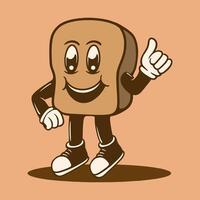 BREAD RETRO CARTOON CHARACTER vector