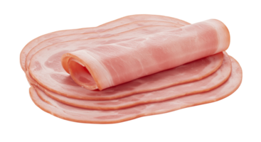 Fresh slices of ham isolated on transparent background png
