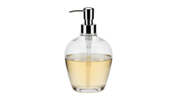 Glass soap dispenser on transparent background png