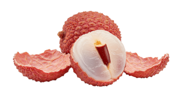 Fresh lychee fruits isolated on transparent background png