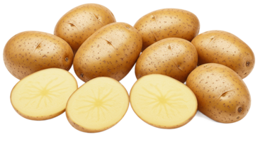 Raw fresh potatoes isolated on transparent background png