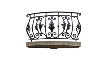 Balcony with Metal Railing Transparent Background png