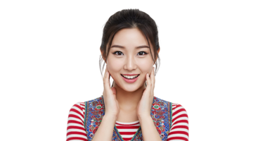 Portrait of a Smiling Young Woman on Transparent Background png