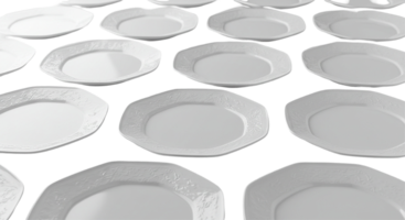Row of White Plates on Transparent Background png