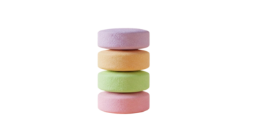 Multicolored Round Tablets on Transparent Background png