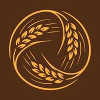 Logo shaped like a circular wheat vector