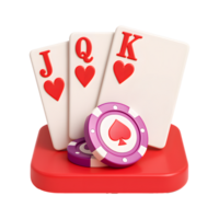 3D Poker Pink Playing Cards with Minimalist with Transparent Background png