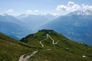 Panoramic aerial view of the Fort de la Platte at altitude in Bourg-Saint-Maurice photo